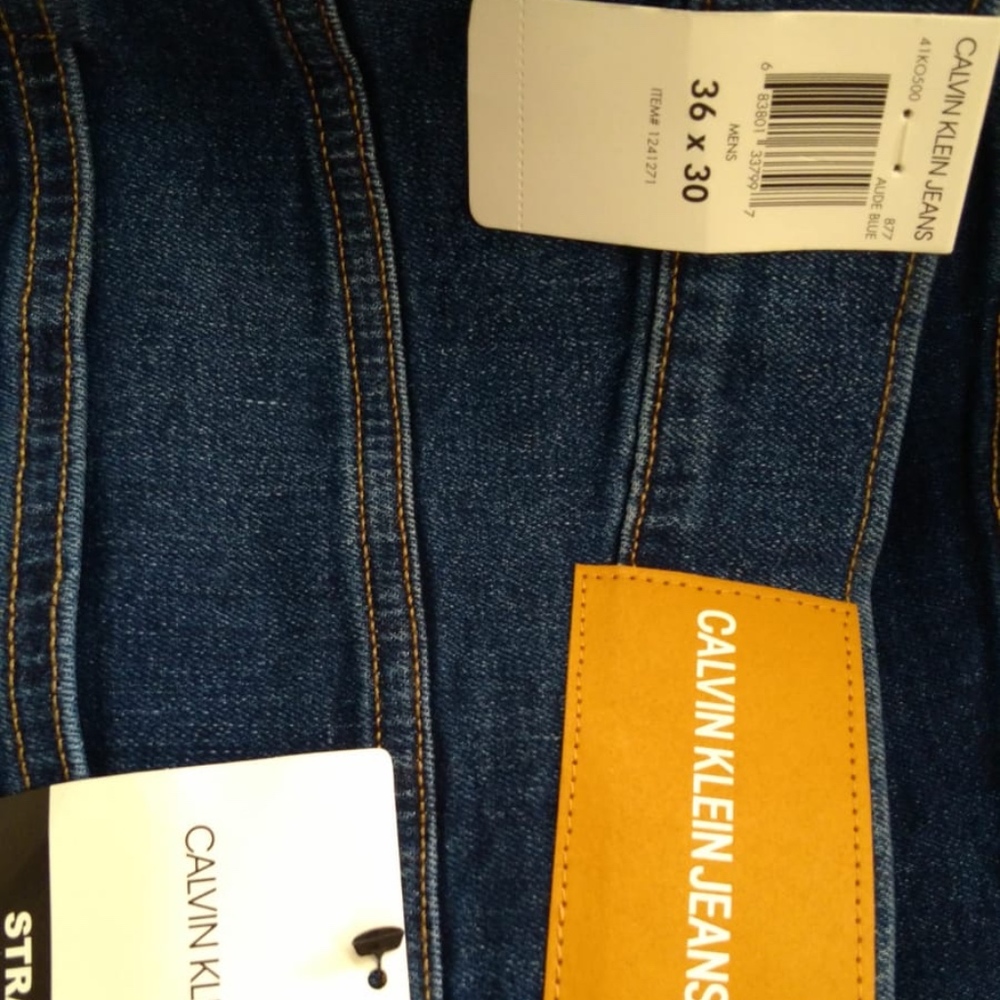 Calvin Klein Jeans Men's Straight Fit Jean Blue - Picture 6 of 6